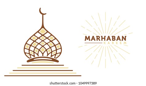 Ramadan Kareem Illustration with Mosques.