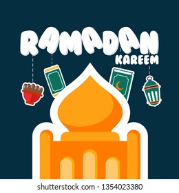 Ramadan Kareem Illustration Poster Design