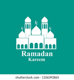 Ramadan kareem illustration. Religion muslim celebration. mosque element. modern template design pattern