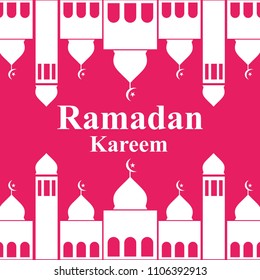 Ramadan kareem illustration. Religion muslim celebration. mosque element. modern template design pattern