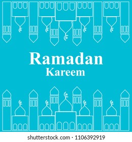 Ramadan kareem illustration. Religion muslim celebration. mosque element. modern template design pattern