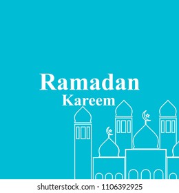 Ramadan kareem illustration. Religion muslim celebration. mosque element. modern template design pattern