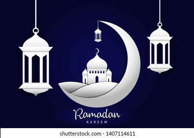 Ramadan Kareem Illustration. Vector design template for greetings card, poster, banner, invitation.