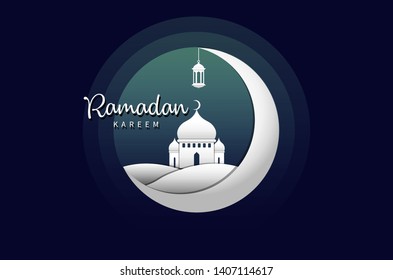Ramadan Kareem Illustration. Vector design template for greetings card, poster, banner, invitation.