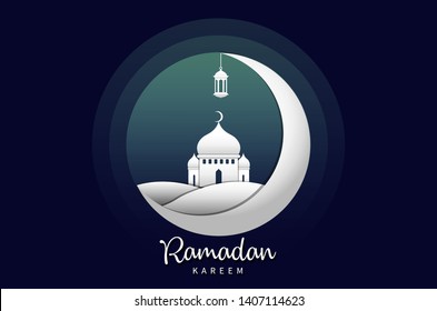 Ramadan Kareem Illustration. Vector design template for greetings card, poster, banner, invitation.