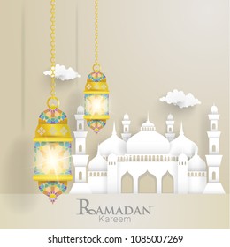 Ramadan Kareem. illustrations of lanterns and mosques for greeting cards, templates, banners and the importance of other graphics. Islamic ornaments with beautiful colors