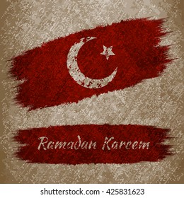 Ramadan Kareem, islam celebration vintage illustration, vetor background, red color