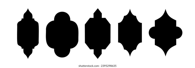 Ramadan kareem Islamic arabesque silhouette  vector frames window door