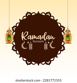 Ramadan Kareem Islamic arabic festival greeting background vector