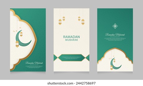 Ramadan Kareem Islamic Arabic Realistic Social Media Stories Collection Template