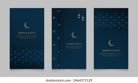 Ramadan Kareem Islamic Arabic Realistic Social Media Stories Collection Template Design