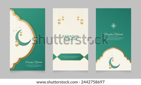 Ramadan Kareem Islamic Arabic Realistic Social Media Stories Collection Template