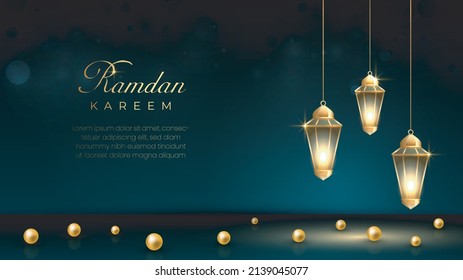 Ramadan Kareem Islamic background banner design template