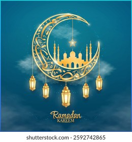 Ramadan Kareem islamic Background With Calligraphy