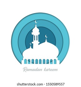Ramadan kareem islamic background design with simple modern concept and religious concept, hari raya, eid mubarak, ramdhan, iftar party banner, backdrop, cover, flyer, brochure design vector