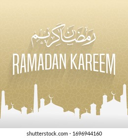 ramadan kareem islamic background design with minimalist and elegant layout style