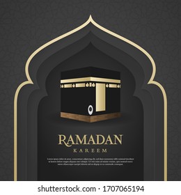 ramadan kareem islamic background design with elegant style use for greeting card template and poster design 