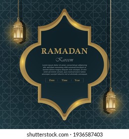 ramadan kareem islamic background design with lantern, islamic ornaments pattern 