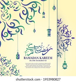 Ramadan kareem. Islamic background design with arabic calligraphy, mandala or ornament.
Translation of arabic calligraphy : Ramadan kareem