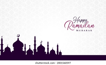 Diseño de fondo islámico de Ramadan kareem con ilustración de la mezquita. Se puede usar para tarjetas de felicitación, fondo o banner.