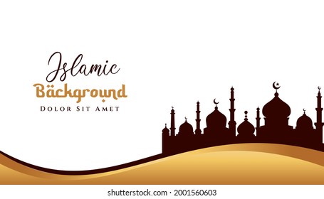 Ramadan Kareem islamisches Hintergrunddesign mit Moschee-Illustration. Kann für Grußkarte, Hintergrund oder Banner verwendet werden.