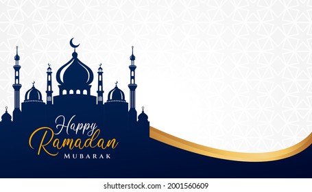 Ramadan Kareem islamisches Hintergrunddesign mit Moschee-Illustration. Kann für Grußkarte, Hintergrund oder Banner verwendet werden.