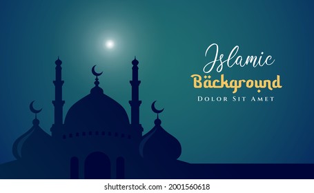 Diseño de fondo islámico de Ramadan kareem con ilustración de la mezquita. Se puede usar para tarjetas de felicitación, fondo o banner.