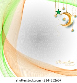 Ramadan Kareem. Islamisches Hintergrunddesign mit arabischer Kalligrafie und Ornament