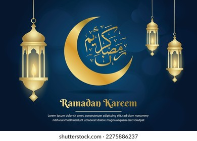 	
Ramadan kareem. Islamic background design with arabic calligraphy and ornament. - Translation of arabic calligraphy : Ramadan kareem