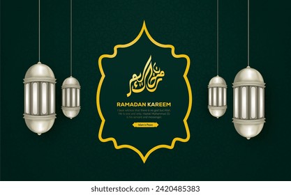 ramadan kareem islamic background design with lantern and pattern