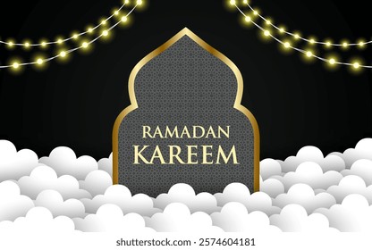 Ramadan kareem. Islamic background design with arabic calligraphy and ornaments.