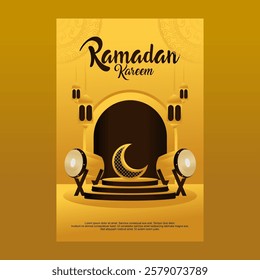 Ramadan Kareem Islamic Background Design Arabic Vector