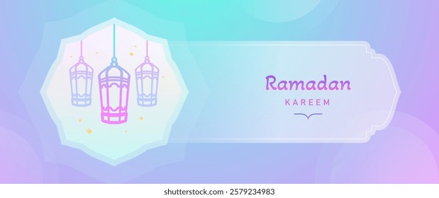 Ramadan Kareem Islamic background, Eid Mubarak banner