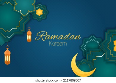 Ramadan kareem islamic background with element