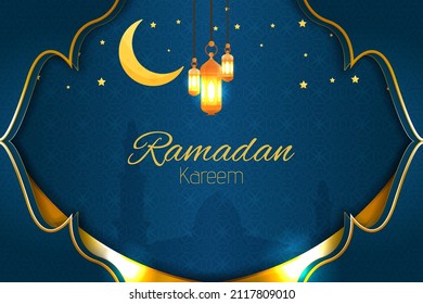 Ramadan kareem islamic background with element
