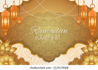 Ramadan kareem islamic background with element