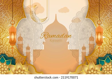 Fondo islámico Ramadan kareem con elemento