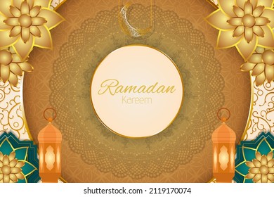 Ramadan kareem islamic background with element