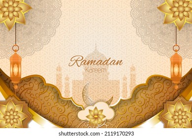 Ramadan kareem islamic background with element