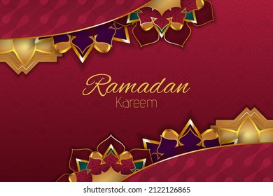 Ramadan kareem islamic background with element