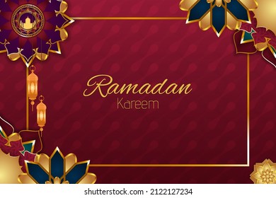 Ramadan kareem islamic background with element
