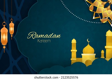 Ramadan Kareem Islamic background with element