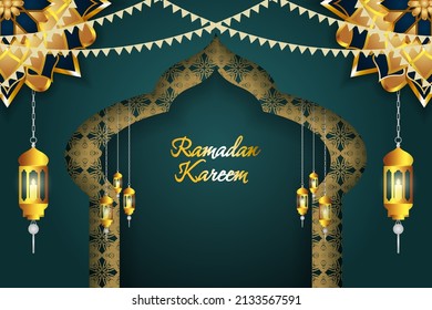 Ramadan Kareem Islamic background with element