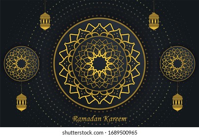 Ramadan Kareem islamischer Hintergrund mit geometrischem arabischem Muster.