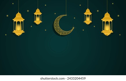  Ramadan kareem. Islamic background. Ramadan islamic holiday invitations templates with gold crescent moon. Luxury design. Vector illustration.