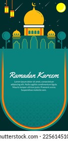 Ramadan kareem islamic background, Template for social media, dark background islamic template