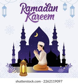 Ramadan Kareem Islamic Background vector. Happy Islamic New Hijri Year. Graphic design for the decoration of gift certificates, banners and flyer.