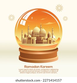 Ramadan Kareem Islamic Background vector. Happy Islamic New Hijri Year. Graphic design for the decoration of gift certificates, banners and flyer.