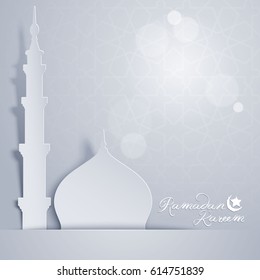 Ramadan Kareem islamic banner background mosque silhouette illustration