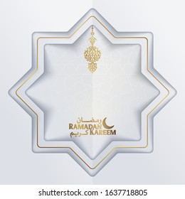 Ramadan Kareem islamic banner greeting template with arabic ornament